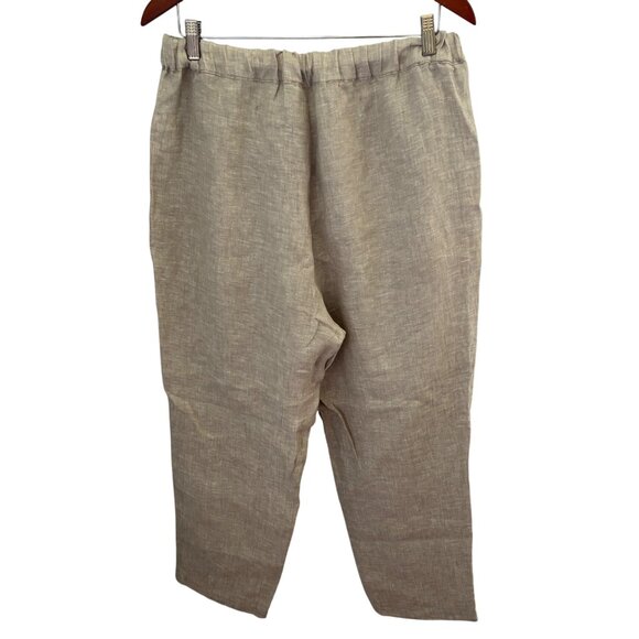 QUINCE Womens Flax 100% European Linen Tapered Ankle Pants Sz Large Elastic Wais - Picture 5 of 11